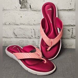 NIKE Women's Comfort Thong Sandal White/Pink